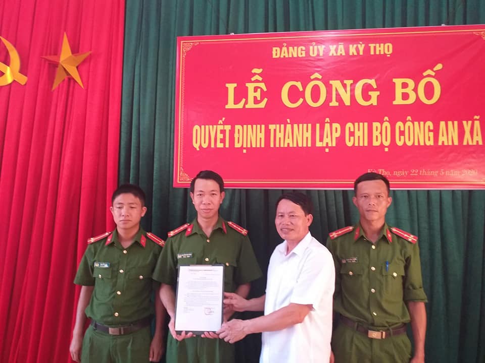 Kỳ Anh, Hà Tĩnh: Công bố Quyết định thành lập Chi bộ Công an xã Kỳ Thọ